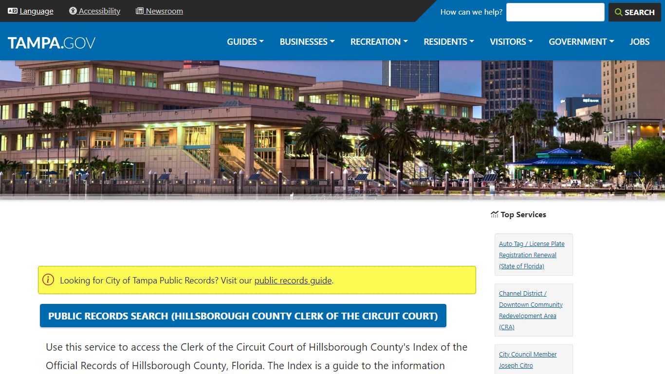 Public Records Search (Hillsborough County Clerk of the Circuit Court ...